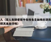 宋人（宋人有耕者田中有株兔走触株折颈而死因释其耒而守株）