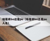 珀是读bo还是po（珀是读bo还是po 人名）