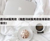 雅鹿羽绒服男款（雅鹿羽绒服男款极寒新款图片报价）